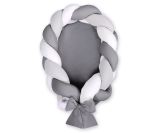 Nido trenzado 2 en 1 My Sweet Baby - Blanco y gris