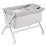 Minicuna Tijera Madera Ardi Gris/bco 55x87x74 Cm - Cambrass