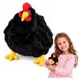 Gallina de peluche negra suave y acogedora de 20 cm.