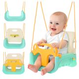 Hamaca Infantil 3 en 1 Kruzzel para Bebés - Turquesa y Crema