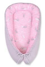 Cocoon Doble Cara My Sweet Baby para Bebés - Conejitos Rosa/Gris