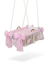 Cesta de Mimbre My Sweet Baby - Moisés con Puntos Rosas