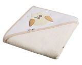Toalla de baño con capucha para bebé Akuku, búho Ecru
