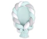 Nido trenzado 2 en 1 My Sweet Baby - Blanco, gris y menta