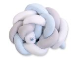 Protector de Cuna Trenzado My Sweet Baby en Blanco, Gris y Azul