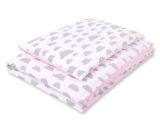 Juego de Cama para Bebé My Sweet Baby 2 Piezas Nubes Gris/Rosa