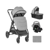 Carrito de bebé 3en1 Kikkaboo Ava Gris - Comodidad y Estilo