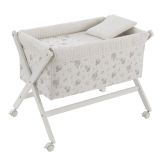 Minicuna Tijera Madera Globe Crudo/bco 55x87x74 Cm - Cambrass