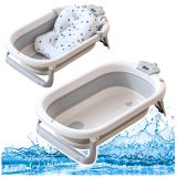 Bañera plegable con termómetro y colchón estrellas gris