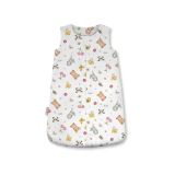 Saco de dormir de bambú 0-6 meses CandyCute – Blanco, diseño atractivo y seguro.