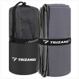 Toalla de secado rápido Trizand gris con diseño ligero