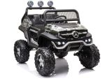 Coche eléctrico infantil Mercedes Unimog S camuflaje militar LEAN CARS vista lateral