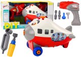 Avión de Cartón con Alas Giratorias DIY Rojo