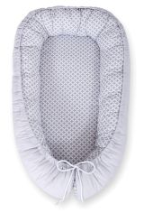 Baby Nest Double-sided Premium Cocoon For Infants Bobono- Grey Rosette /grey