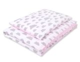 Juego de Ropa de Cuna My Sweet Baby - 2 Piezas Nubes Gris/Rosa