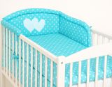 Protector de Cuna My Sweet Baby - Corazones en Turquesa