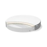 Colchón premium STABIL ovalado pequeño con látex de Waldin, ideal para cunas ovaladas.