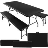 Mesa de jardín plegable Gardlov 180cm con 2 bancos