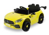 Coche eléctrico infantil Toyz Volti amarillo con puertas abatibles, vista frontal