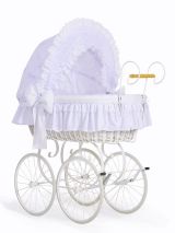 Moisés de mimbre blanco My Sweet Baby con capota ajustable