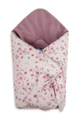Arrullo para Bebé Velvet Bloom Rosa 75x75 – Manta Envolvente Reversible