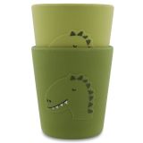 Vasos de silicona Trixie Mr. Dino 2-pack para bebés