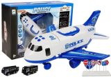 Avión de transporte policial con luces y sonidos de Lean toys