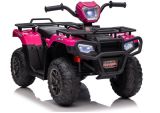 Quad eléctrico infantil rosa de Lean Cars con motor potente.