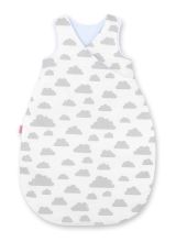 Cotton Sleeping Bag For Children, Size M, 3-12 Months, Tog 2.5, All-season - Clouds Gray/blue
