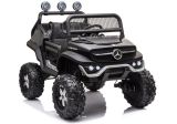 Coche eléctrico infantil Mercedes Unimog S negro LEAN CARS vista lateral