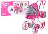 Carrito de Muñecas de Metal con Ruedas Grandes Rosa