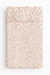 Sábana Ajustable de Algodón My Sweet Baby 120x60 cm Flores Rosadas