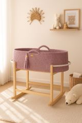 Set de Moisés a Crochet de My Sweet Baby - Color Lavanda - Incluye Patas Mecedora