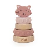 Torre apilable de madera y silicona Trixie con forma de gato