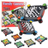 Juego de Mesa 7 en 1: Damas, Serpientes y Escaleras