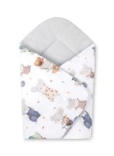 Arrullo Swaddle Bebé Velcro Algodón Ratón Gris 75 cm