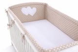 Protector de Cuna My Sweet Baby XXL - Corazones en Blanco y Marrón
