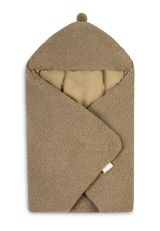 Manta para silla de coche Sensillo Boucle, color beige oscuro con suave terciopelo