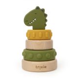 Torre apilable de madera y silicona Trixie - Mr. Dino en primer plano.