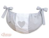 Bolsa para Juguetes My Sweet Baby - Corazones Blancos sobre Gris