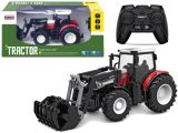 Tractor Rojo Control Remoto 2.4G con Cubo Movible 1:24