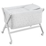 Minicuna Tijera Madera Merlo Crudo/bco 55x87x74 Cm - Cambrass