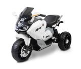 Moto eléctrica infantil Toyz Nitro blanca con tres ruedas estables