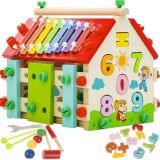 Casa educativa de madera Kruzzel para bebés - Juguete interactivo