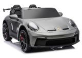 Coche eléctrico Porsche GT3 gris de Lean Cars, diseño moderno y atractivo.
