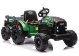 Tractor de batería con remolque verde oscuro 24V