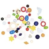 Cuentas de madera Goki, 600 piezas coloridas para manualidades.