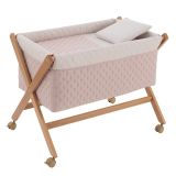 Minicuna Tijera Madera Tender Blush/natural 55x87x74 Cm - Cambrass