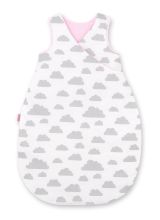 Cotton Sleeping Bag For Children, Size M, 3-12 Months, Tog 2.5, All-season - Clouds Gray/pink