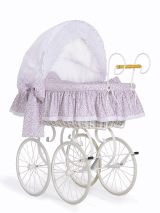 Moisés Wicker Hood Crib Jasmine My Sweet Baby - Blanco y Rosa